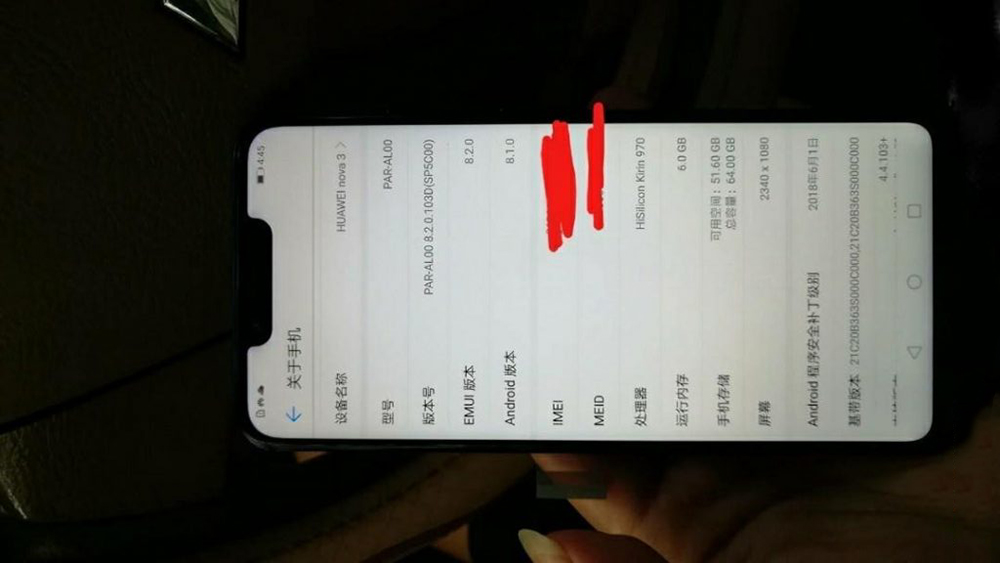 Huawei Nova 3 bằng xương bằng thịt xuất hiện ngoài đời thực cùng chip Kirin 970