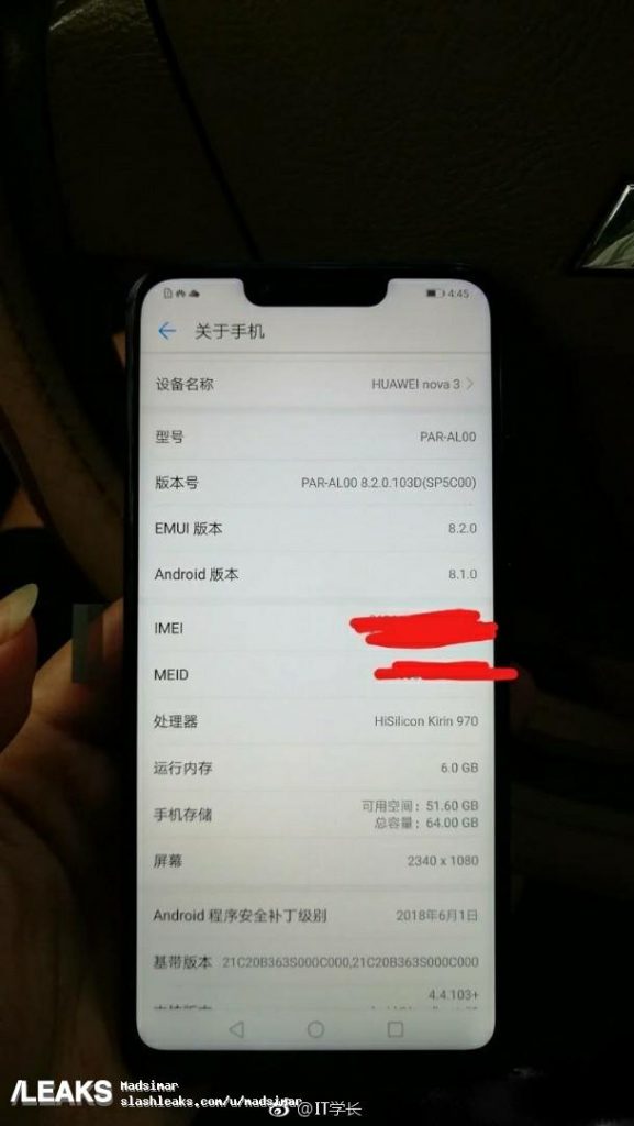 Hình ảnh Huawei Nova 3