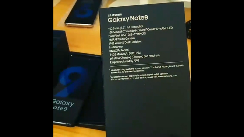 mở hộp Galaxy Note 9