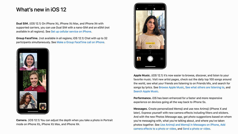 Cập nhật iOS 12.1 cho iPhone