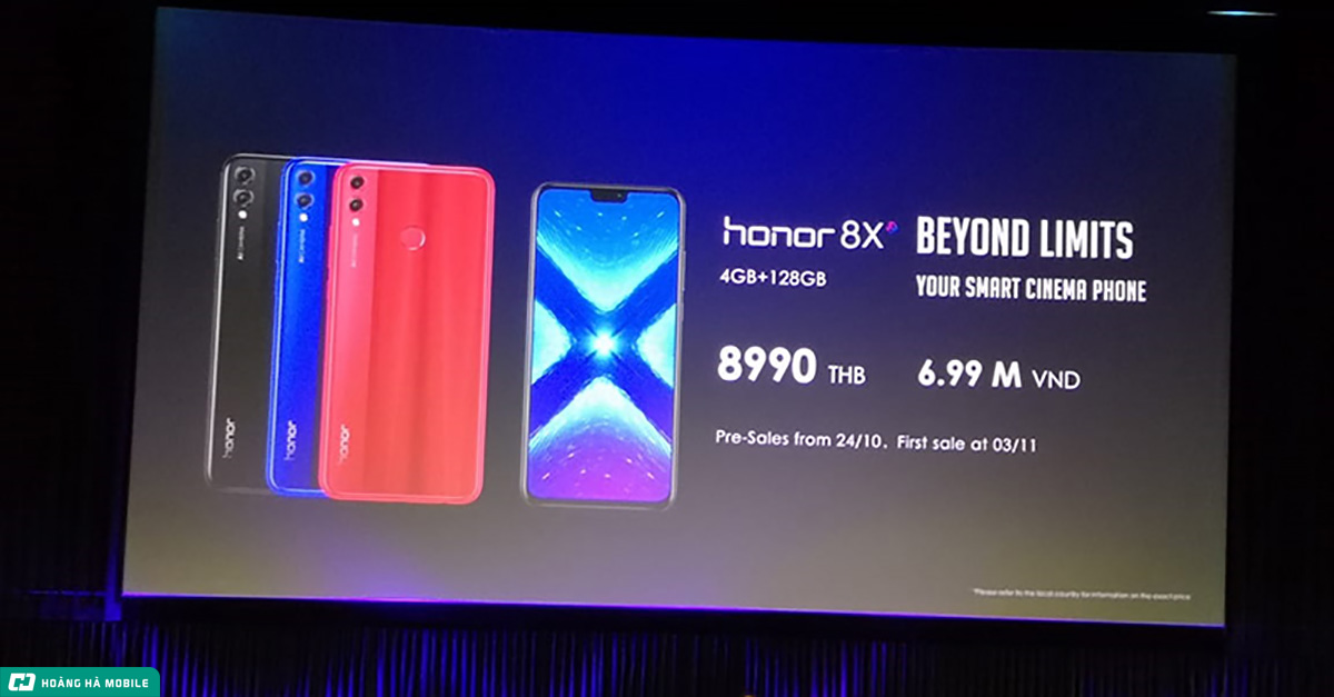 Honor 8X ra mắt Đông Nam Á: Kirin 710, ROM 128GB, giá 6.990.000 đồng
