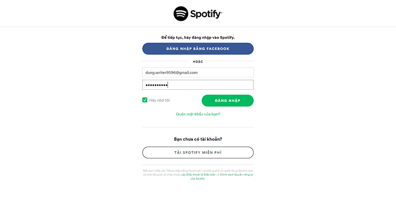Đăng ký Spotify Premium