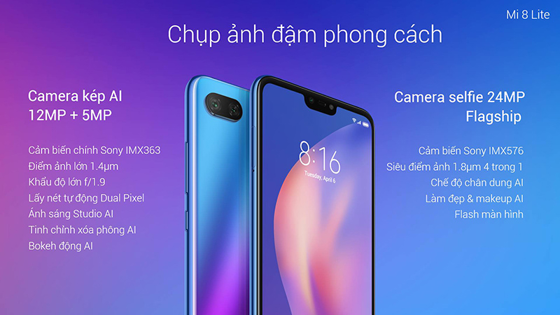 Ra mắt Xiaomi Mi 8 Lite tại Việt Nam