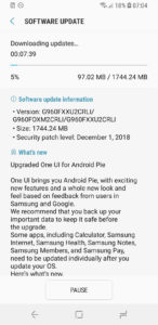 Android 9 cho Galaxy S9