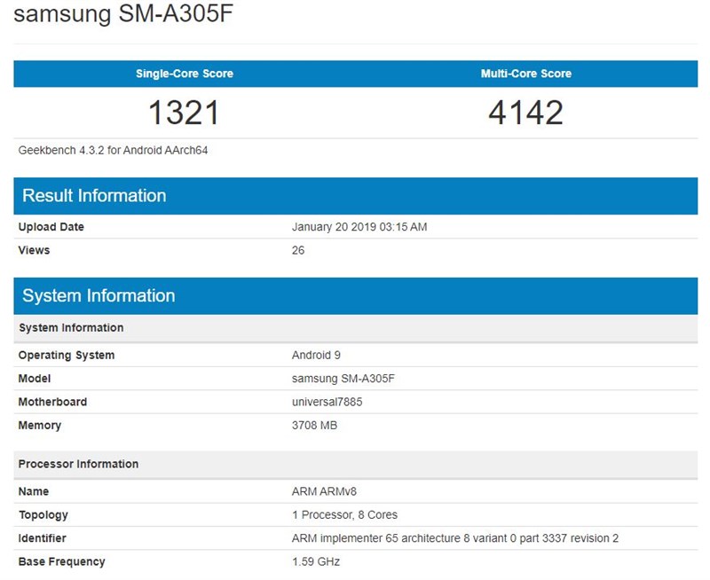 Cấu hình Galaxy A30