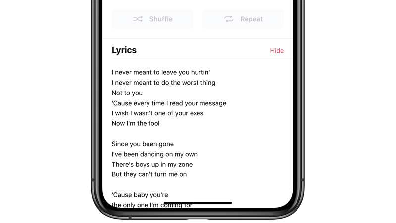 Hiện lời bài hát trên iPhone
