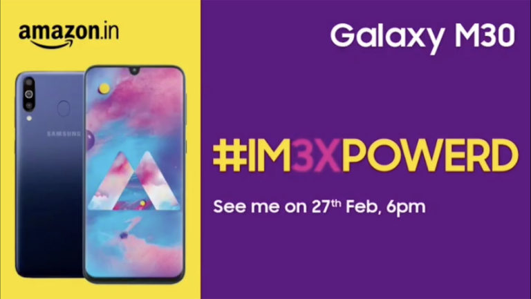 Galaxy M30 được xác nhận với 3 camera, màn hình Infinity U, ra mắt ngày 27/02