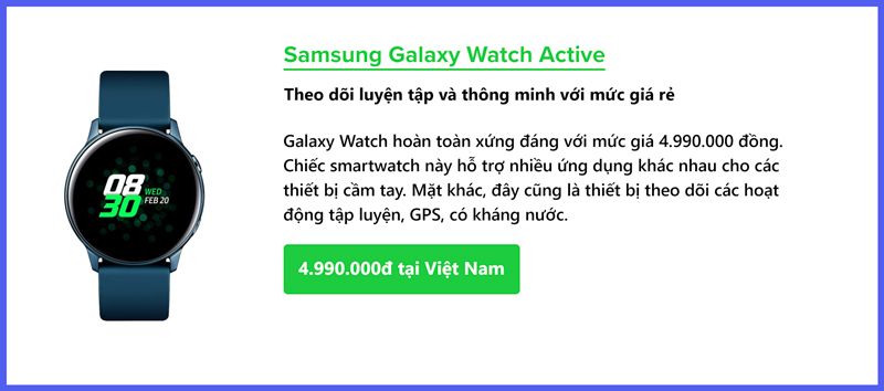 Những điều cần biết về Galaxy Watch Active