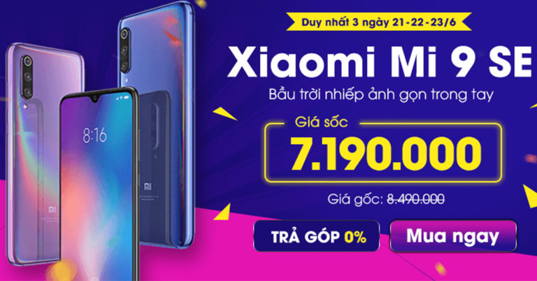 HOT SALE CUỐI TUẦN – MI 9 SE giảm hơn 1 Triệu đồng