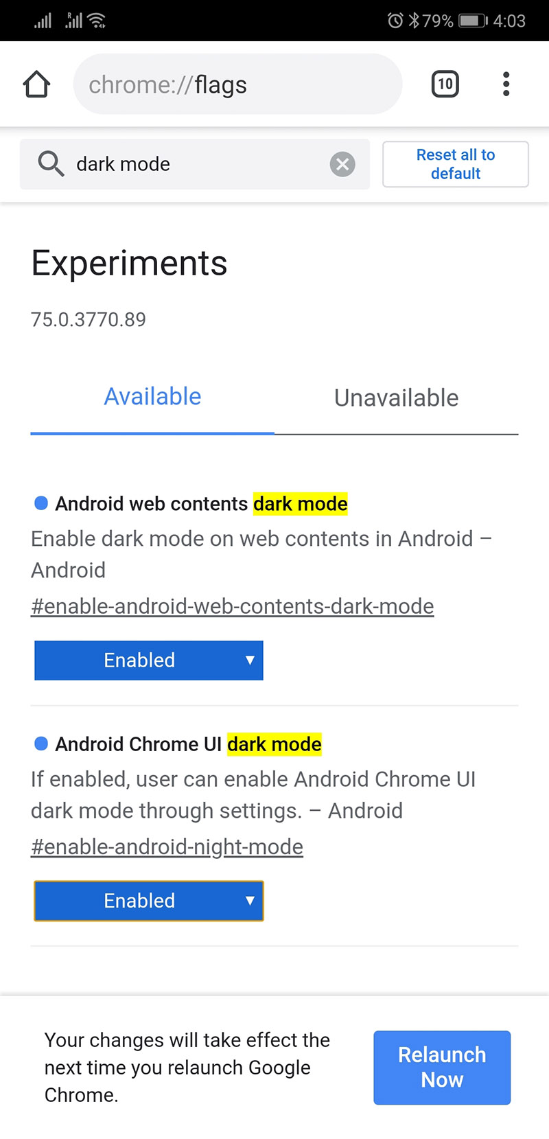 Cách bật chế độ Dark Mode cho Chrome trên Android