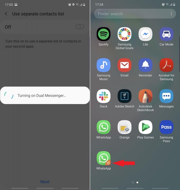 Dual Messenger trên Galaxy Note 10