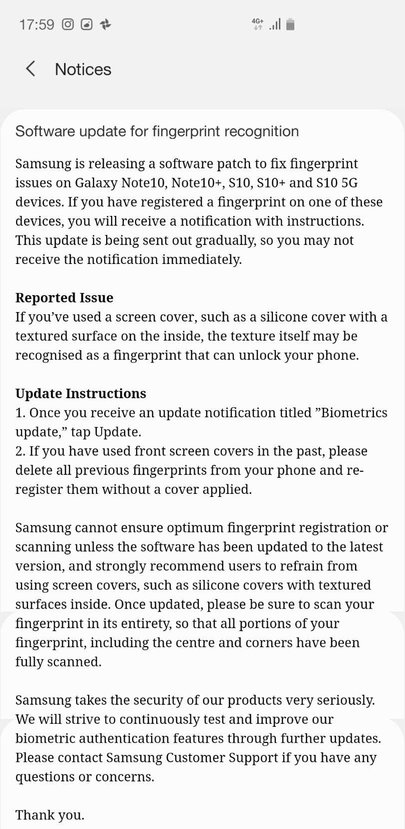 bản cập nhật của Samsung