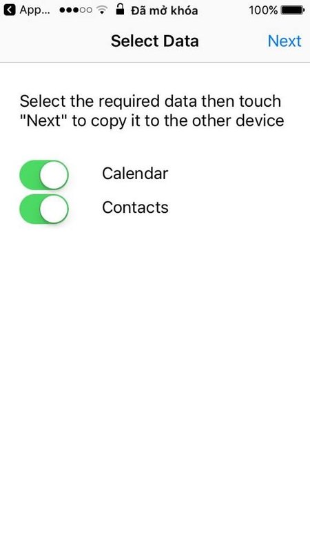 chuyển dữ liệu iphone sang android