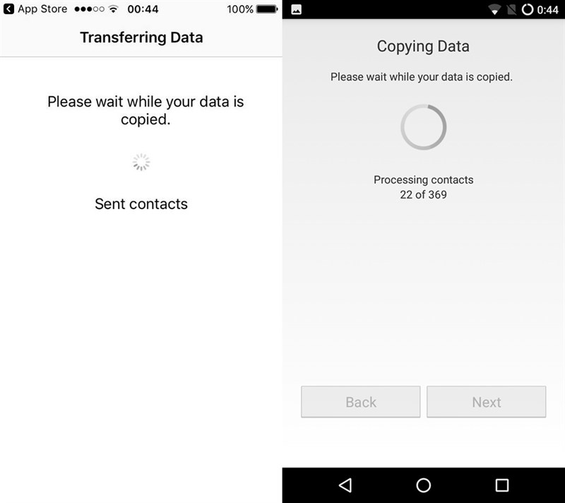 chuyển dữ liệu iphone sang android
