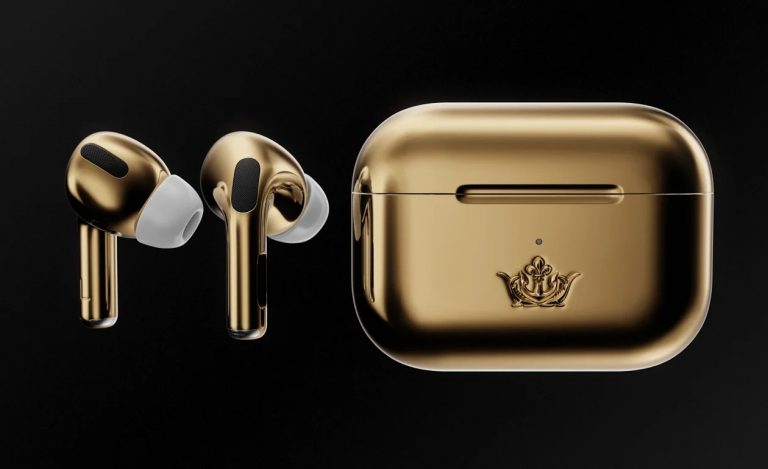 Ngẩn ngơ trước vẻ đẹp kiêu sa của chiếc AirPods Pro mạ vàng 18 Carat