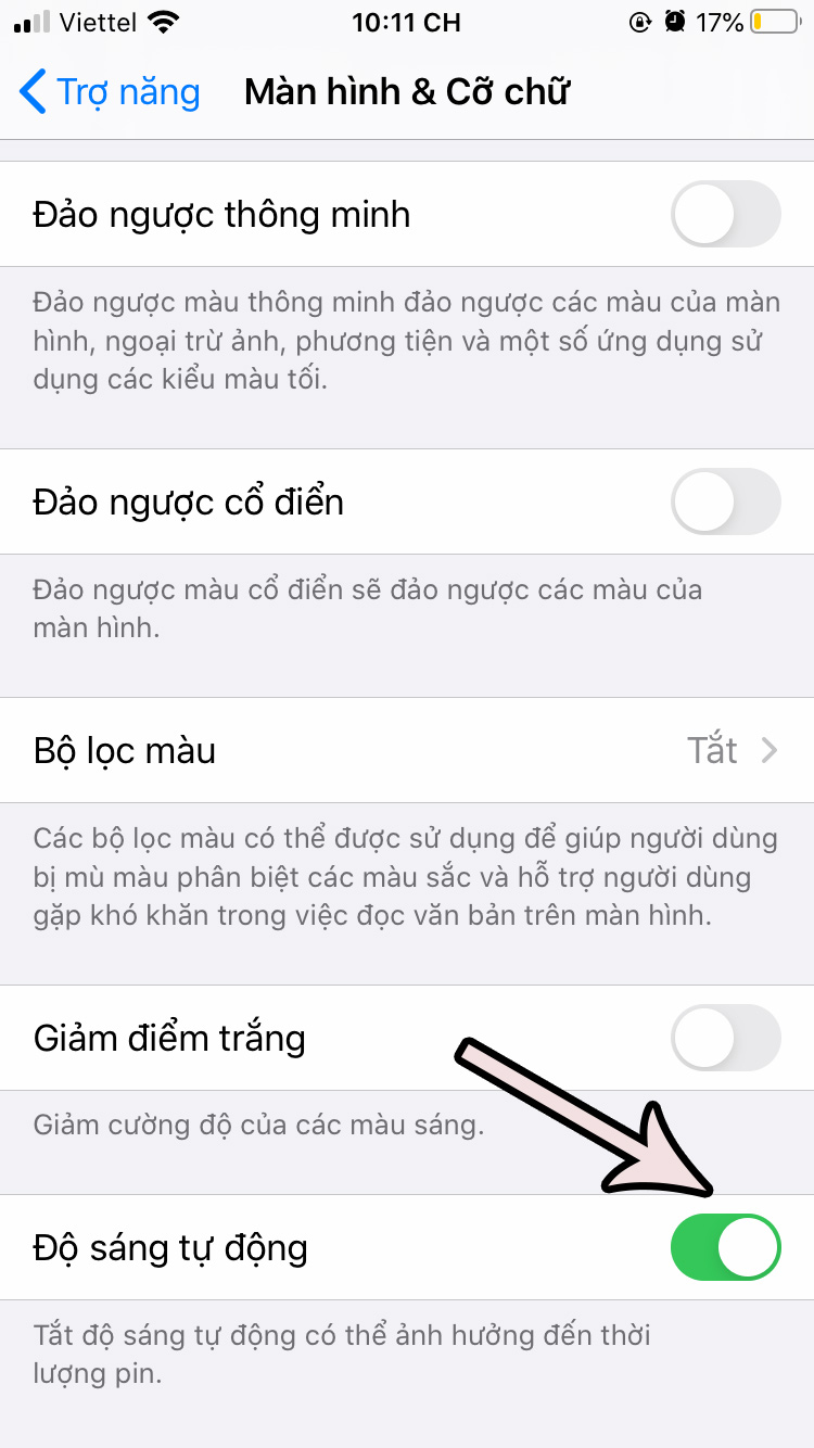 Cách tắt độ sáng tự động trên iOS 13 cho iPhone