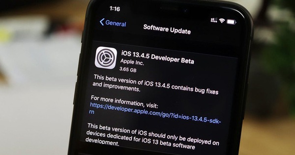iOS 13.4.5 beta 2 phát hành