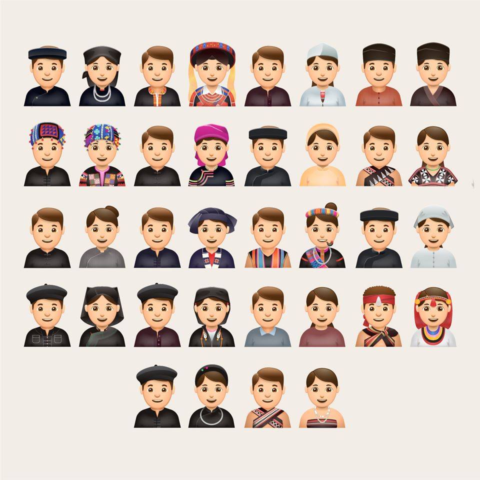emoji 54 dân tộc anh em