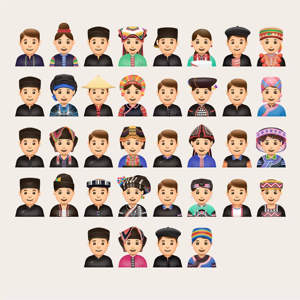 emoji 54 dân tộc anh em