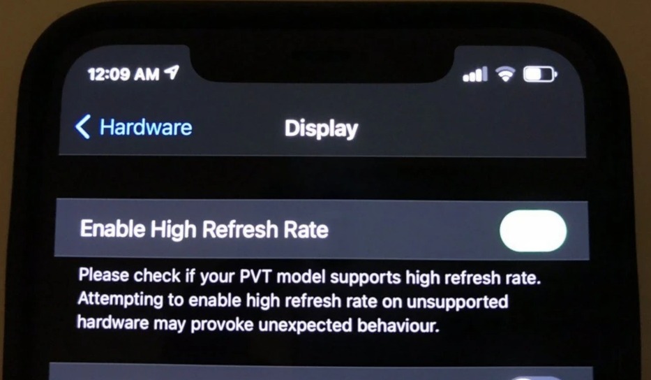  Apple thử nghiệm màn hình 120Hz 