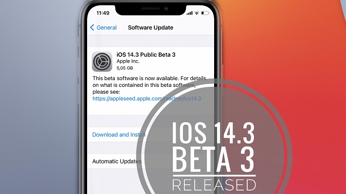 phát hành iOS 14.3 beta 3