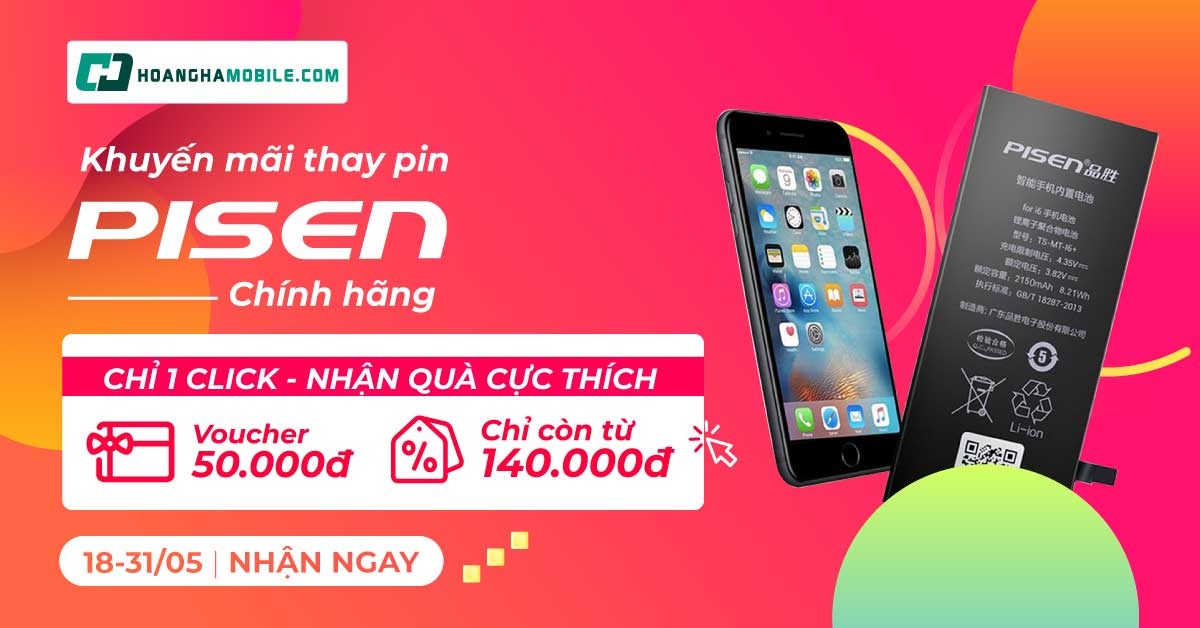 ưu đãi voucher thay pin Pisen