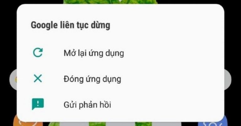 Thiết kế không tênLỗi ứng dụng Google liên tục dừng