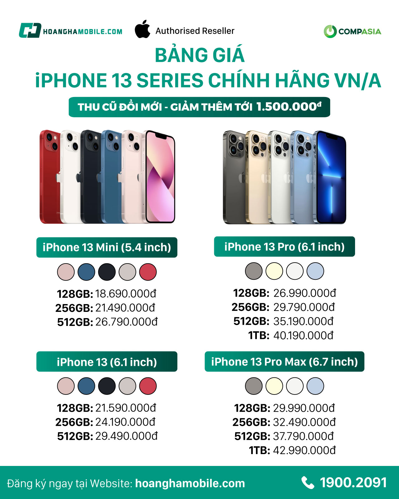 báo giá iPhone 13 series