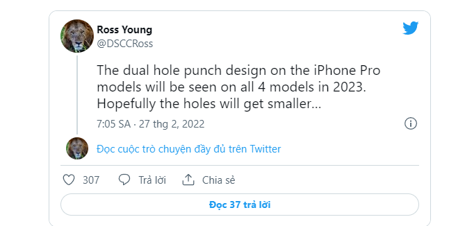 thiết kế notch iPhone 14