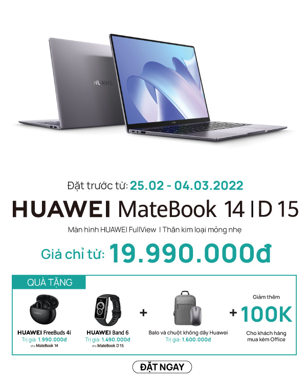Landingpage Huawei Matebook 14 và matebook D15-08