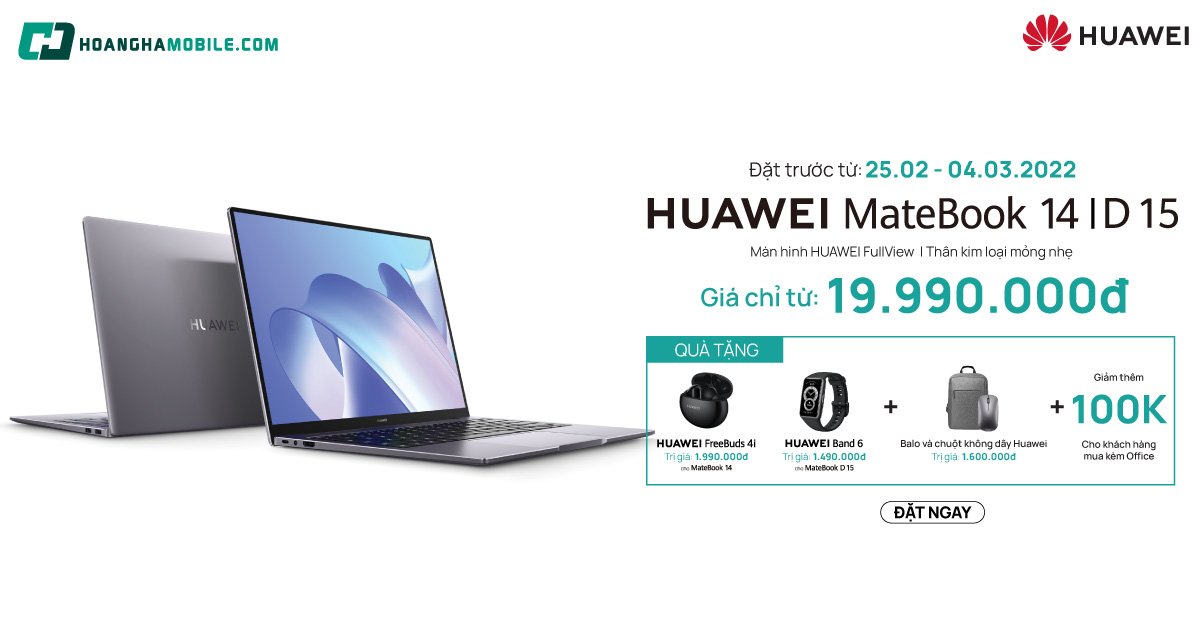 Landingpage Huawei Matebook 14 và matebook D15-09