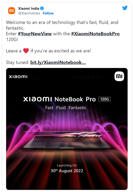Xiaomi NoteBook Pro 120G và Smart TV X Series sẽ ra mắt vào ngày 30/8