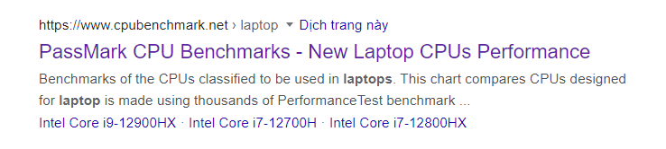 Đọc thông số chip laptop