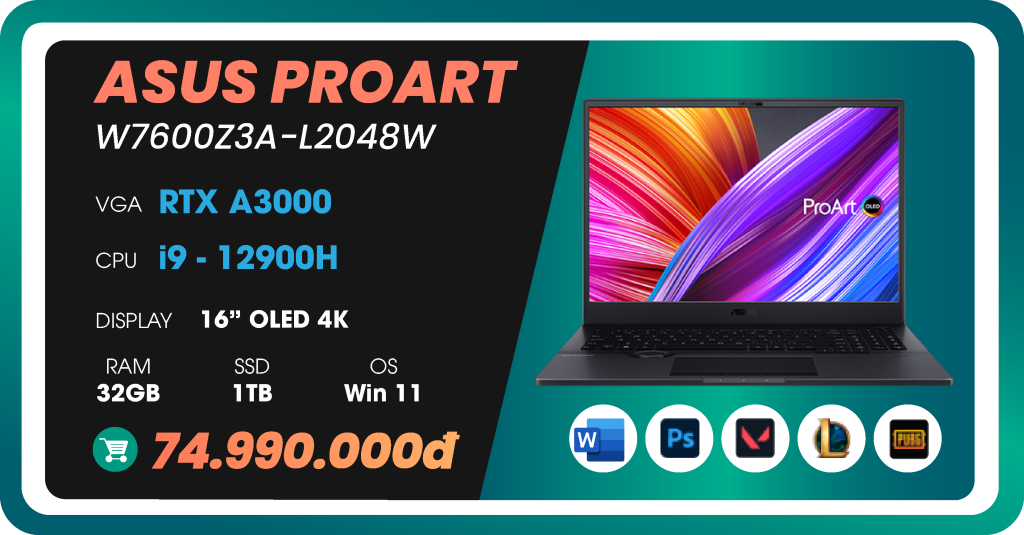 Laptop ASUS ProArt W7600Z3A-L2048W-03