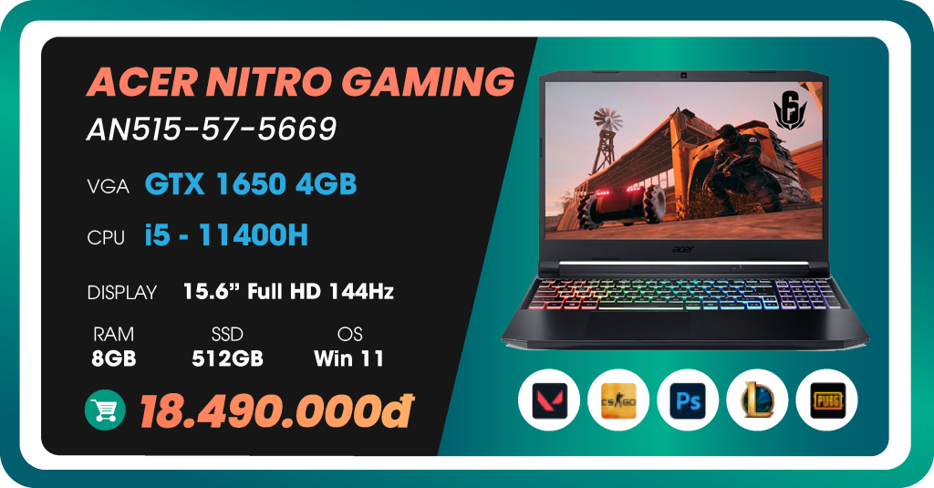 Laptop Acer Nitro Gaming AN515-57-5669-03