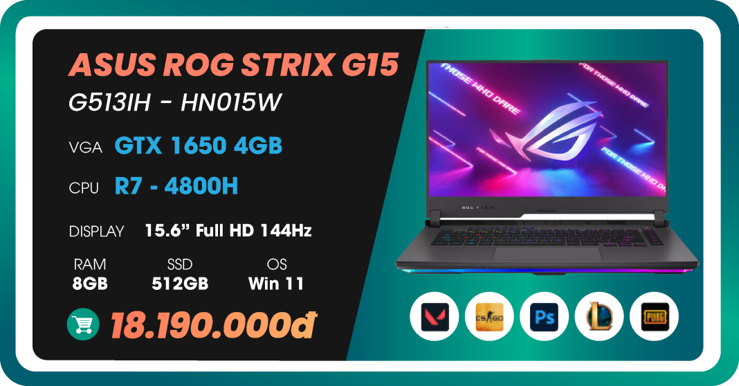 Laptop Asus Gaming Rog Strix G15 G513IH – HN015W-03