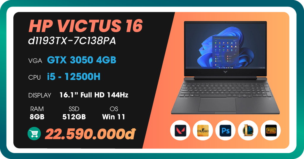 Laptop Gaming HP VICTUS 16-d1193TX-7C138PA-02