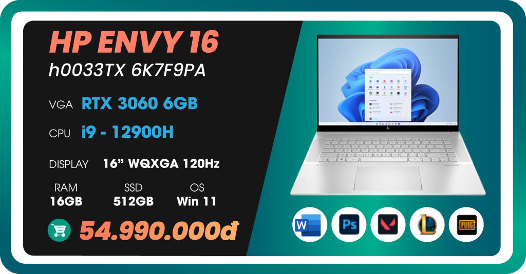 Laptop HP Envy 16-h0033TX 6K7F9PA-03