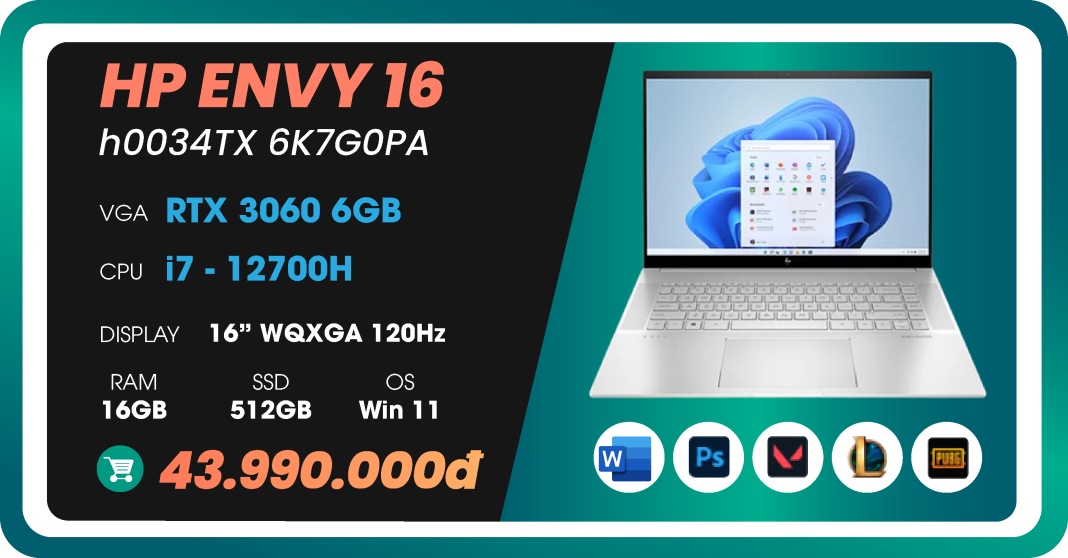 Laptop HP Envy 16-h0034TX 6K7G0PA-03