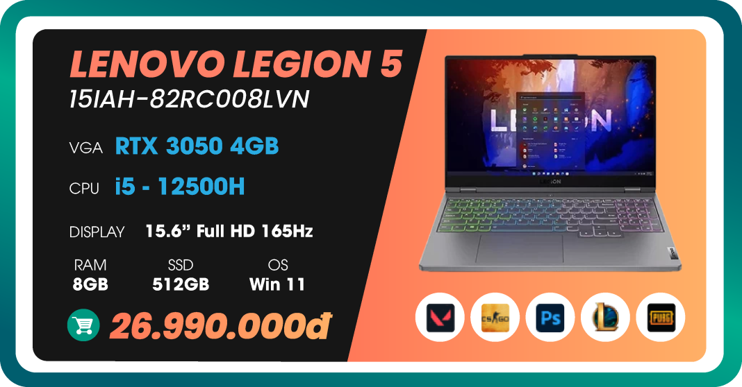 Laptop Lenovo Legion 5 15IAH-82RC008LVN-02