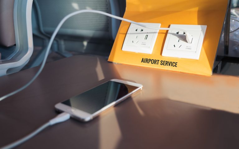 Free Electricity Plug And Usb Plug, Battery Charging Station In