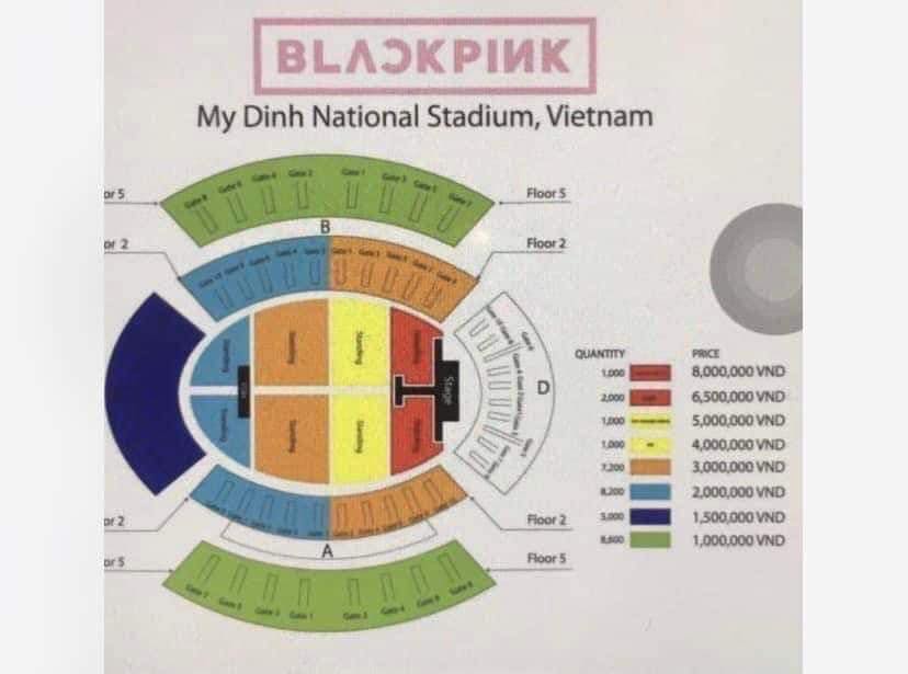 Mức giá dự kiến của vé concert BlackPink
