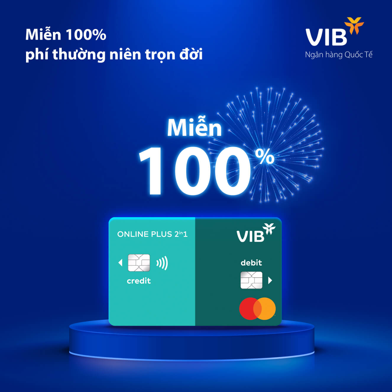 VIB Online Plus 2-in-1 mien phi thuong nien