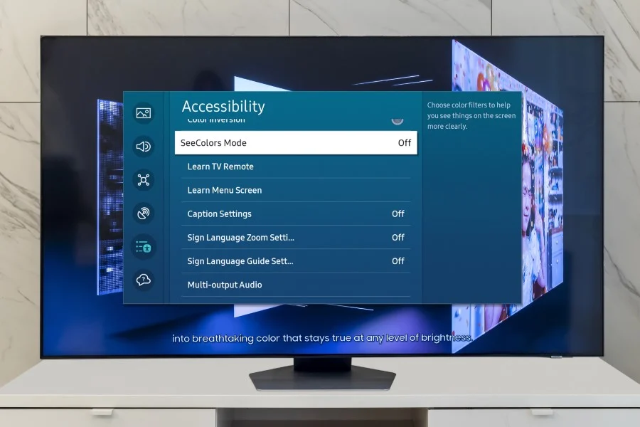 Màn hình TV Samsung thêm chế độ SeeColors