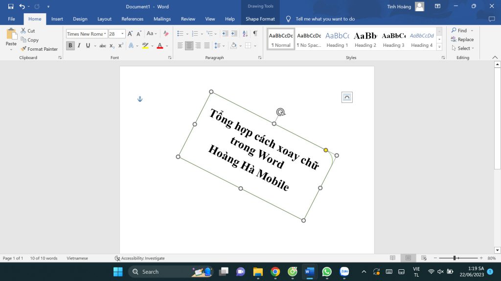 Cách xoay chữ trong Word - 10