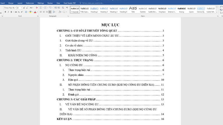 Hướng dẫn cách làm mục lục trong Word 2016 | Hoàng Hà Mobile
