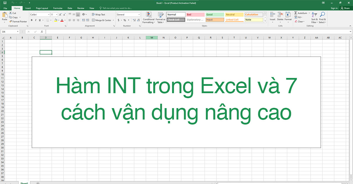 Hàm INT trong Excel và 7 ứng dụng tiên tiến