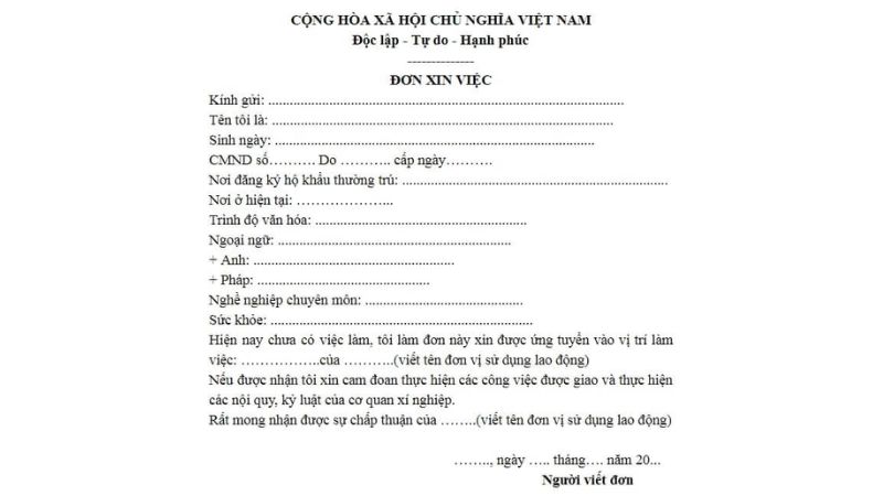 Mẫu Đơn Xin Việc File Word: Hướng Dẫn Điền Và Gửi