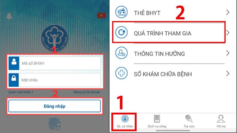 Tra cứu quá trình đóng BHXH qua VssiD