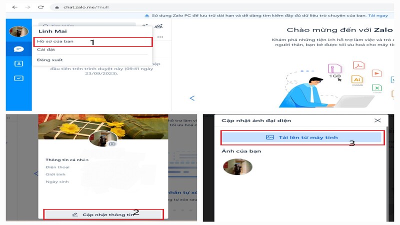 Cách xóa ảnh đại diện trên Zalo khi đăng nhập ở máy tính